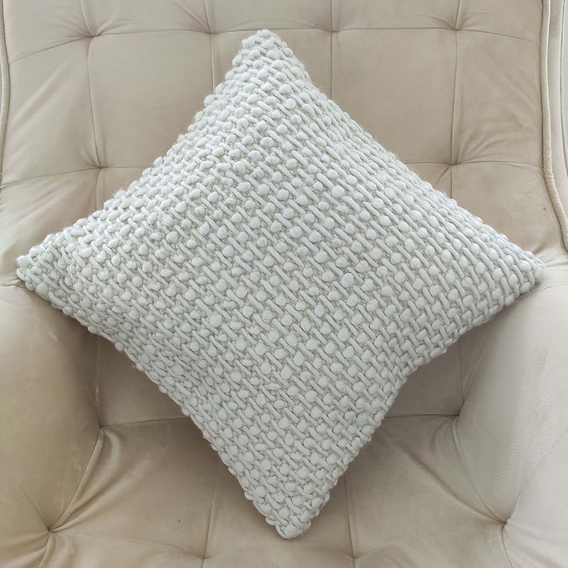 Stylish Natural Color Polyester Cushion CS-279 - Eco-Friendly Material, 45X45cm Decorative polyester cushion CS-279, 45X45cm