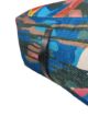 Home decor printed pouf PF-121 multi color 50x50x30cm - vibrant and stylish addition by Ramsha Home.