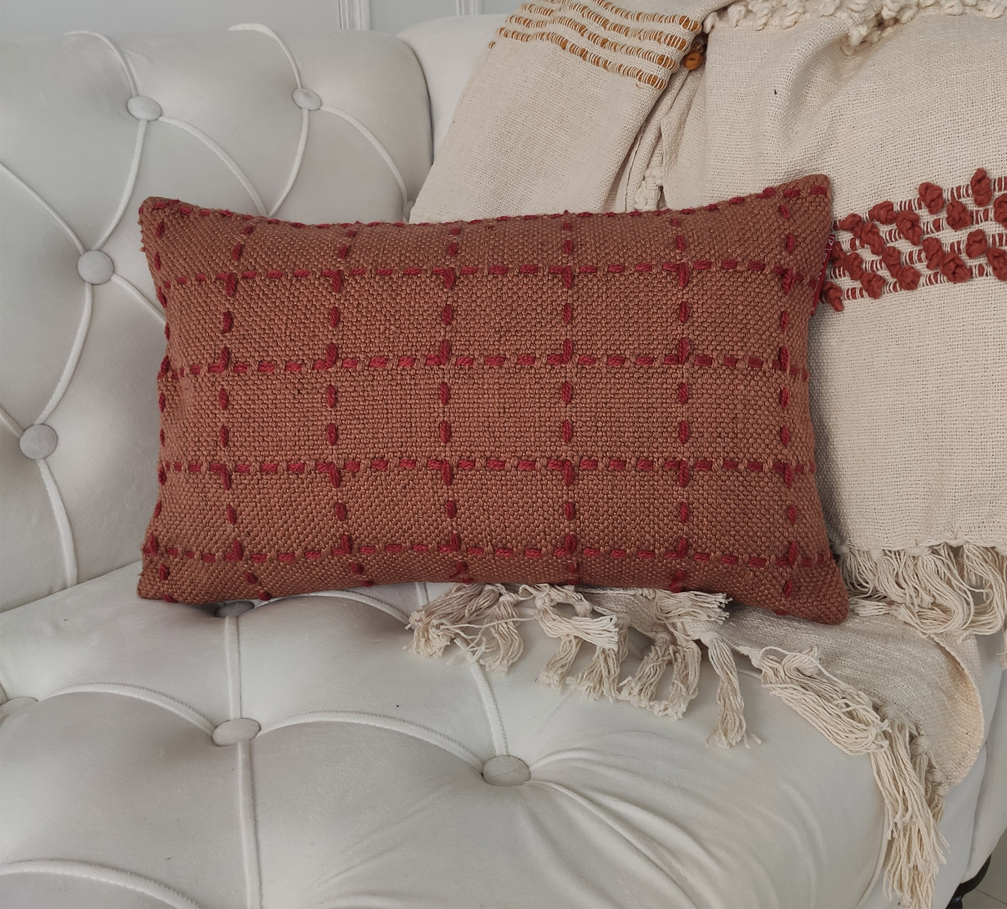 Multi-Color 30x50cm Cushion CS-251: Versatile Floor Seating Essential Multi-color polyester cushion CS-251 with filler, soft woven for stylish floor arrangements by Ramsha Home.