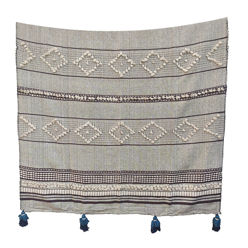 Colorful Cotton Throw for Kids Room TAL-039 - Soft and Stylish, 125x150cm Soft multi color throw for kids room TAL-039, 125x150cm