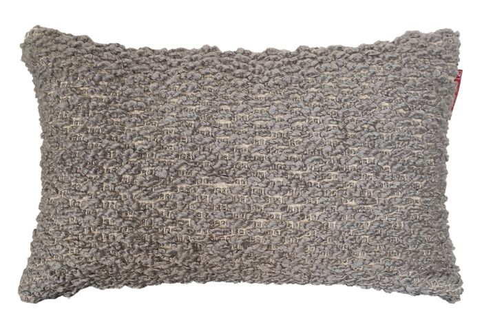 Indoor and outdoor grey polyester cushion CS-254 with filler, decorative woven texture 30x50cm by Ramsha Home.