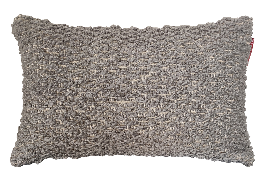 Decorative Woven Polyester Cushion CS-254: Elegant Grey Addition to Your Seating Indoor and outdoor grey polyester cushion CS-254 with filler, decorative woven texture 30x50cm by Ramsha Home.