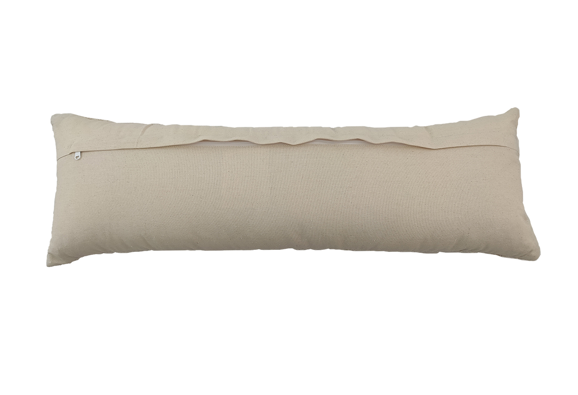 3W3 White Color Cotton Cushion with Filler for Sofa, Playroom, Couch - CS 202 (30x90cm) - الصورة 4