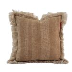 Brown Color Modern Home Cotton Cushion with Filler - CS 141 (45x45cm)