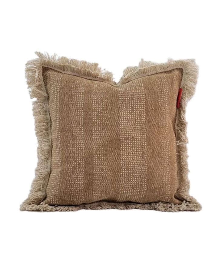 ⁦Brown Color Modern Home Cotton Cushion with Filler - CS 141 (45x45cm)⁩ - الصورة ⁦1⁩