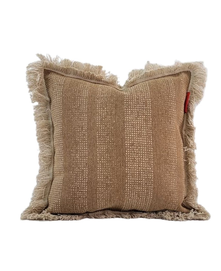 RAMSHA CARPETS UAE(DONT TOUCH) Brown Color Modern Home Cotton Cushion with Filler - CS 141 (45x45cm) - الصورة 1