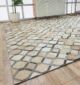 Luxurious indoor decor leather & wool rug LR 002 - 170x240cm by Ramsha Home