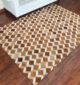 Elegant tan color hallway leather and wool rug LR 001 - 200x300cm by Ramsha Home