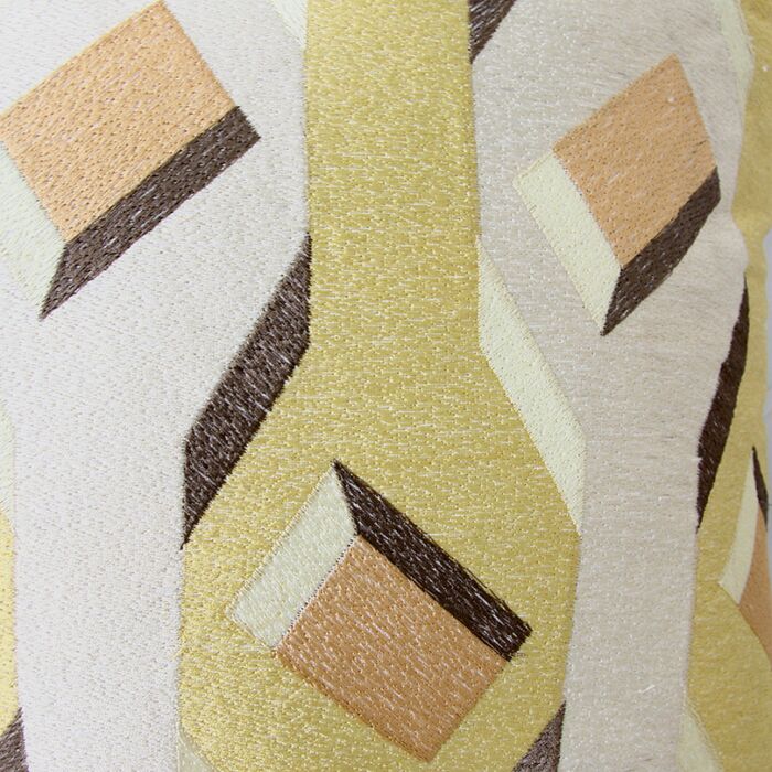 Home decor embroidered cotton cushion CS-259, yellow color, 45x45cm, for window seat and couch by Ramsha Home.