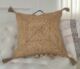 Natural color jute cushion with tassel and handle, 60X60cm