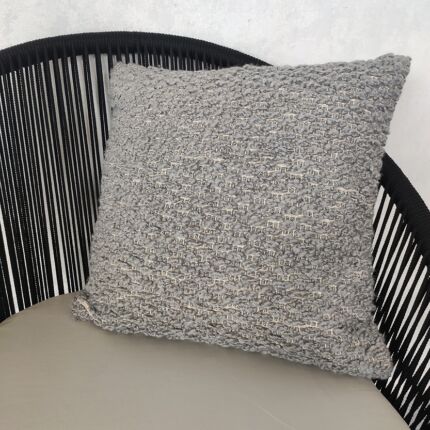 Polyester cushion with filler CS-254, decorative woven design, grey color 45x45cm for indoor and outdoor use by Ramsha Home.