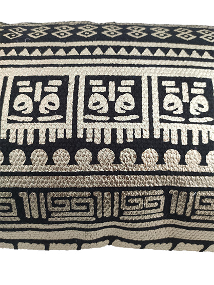 4342W Black and Gold Color Cotton Cushion with Filler for Sofa, Bed, and Floor - CS 212 (30x90cm) - الصورة 2