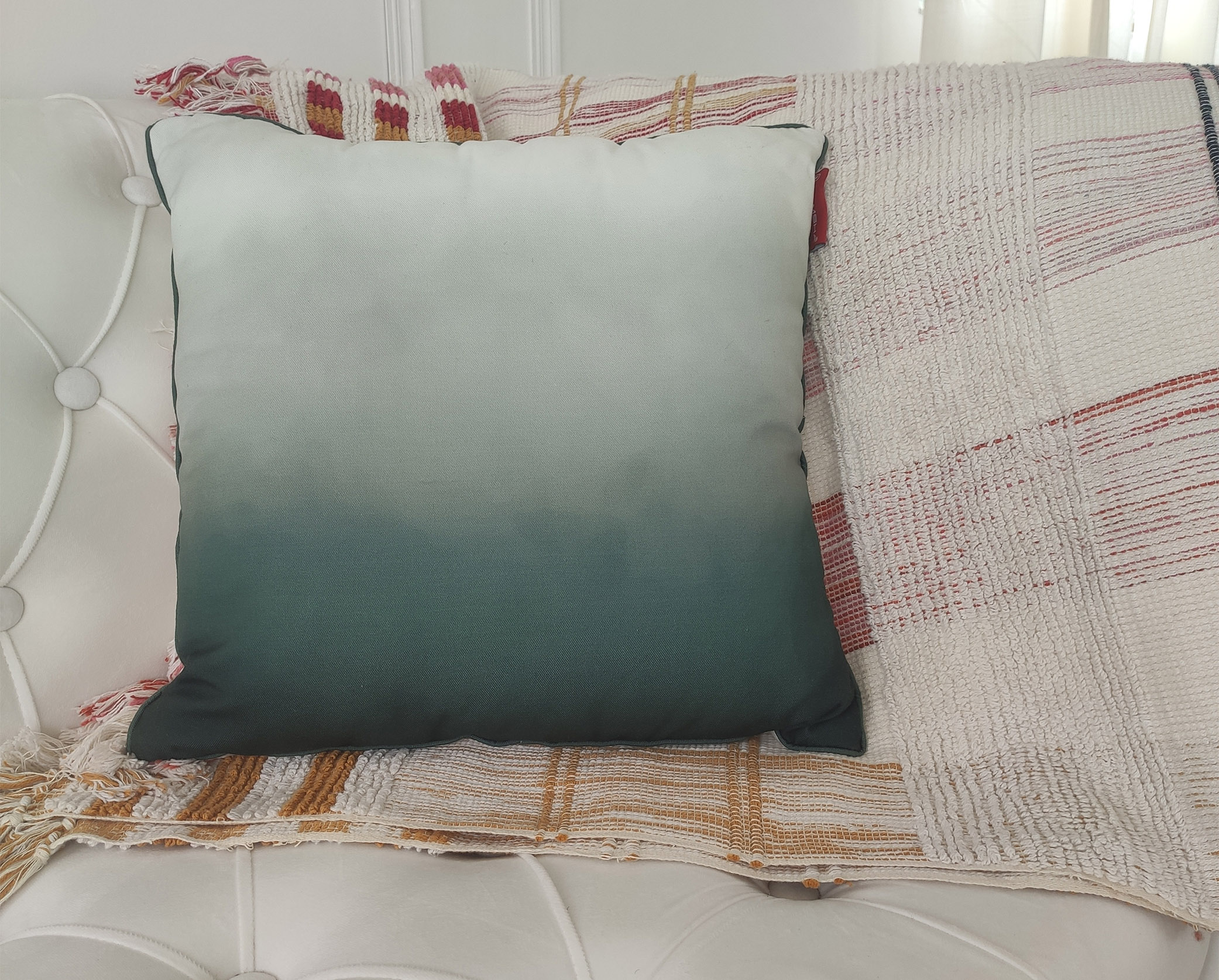 Rainbow Grey Polyester Cushion with Filler CS-274 - Decorative 45X45cm Rainbow grey polyester cushion CS-274, 45X45cm