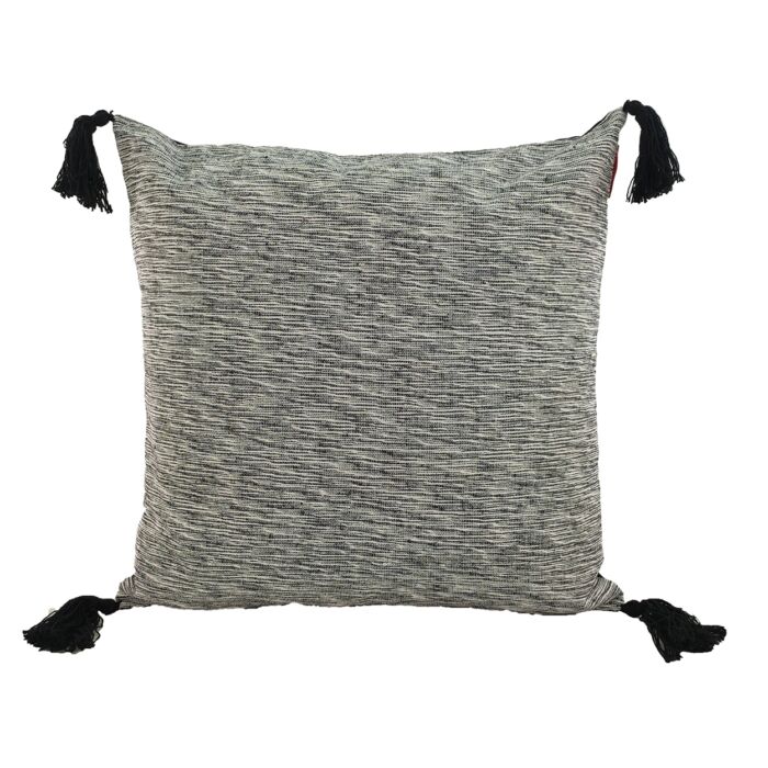 ⁦Black & White Color Polyester Cushion with Filler for Sofa, Office - CS 216 (45x45cm)⁩ - الصورة ⁦1⁩