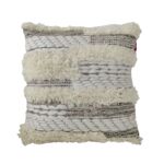Decorative woven cushion CS-280, wool and cotton filler, natural color, 60X60cm