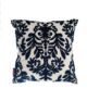 Embroidery cotton cushion with filler navy blue and white color 45X45cm