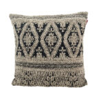 Woven 45x45cm cotton cushion with filler CS-204 in natural and black colors, perfect for indoor and outdoor use by Ramsha Home.