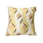 Embroidered yellow cotton cushion CS-259, 45x45cm, ideal for cafe and couch decor by Ramsha Home.