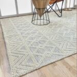 Contemporary natural white color home decor woven rug - SRN 021 (200x300cm) by Ramsha Home