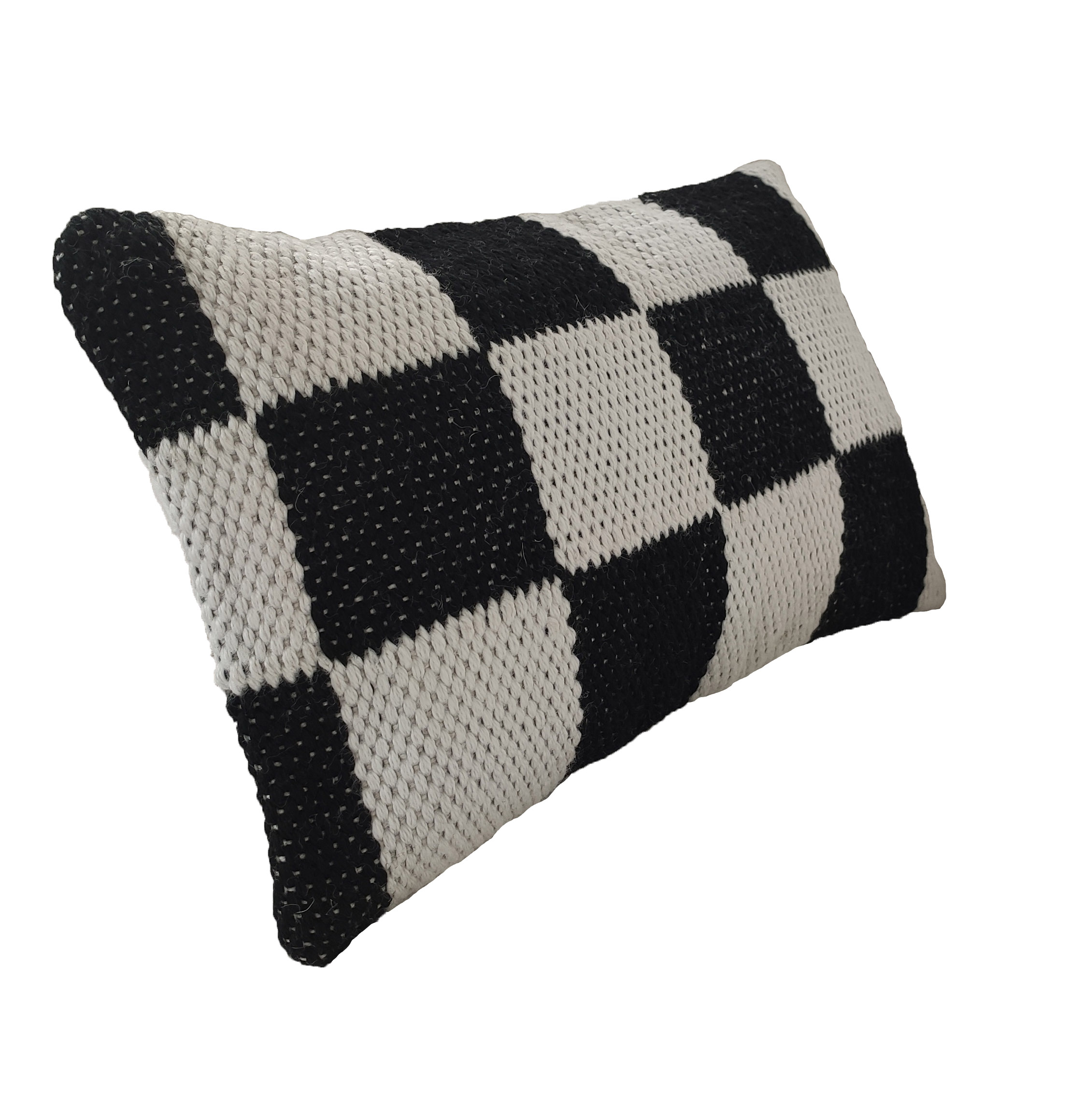 Black & White Polyester Cushion CS-255 - Luxury Balcony Design, 30X90cm Black and white polyester cushion CS-255, luxury balcony decor, 30X90cm