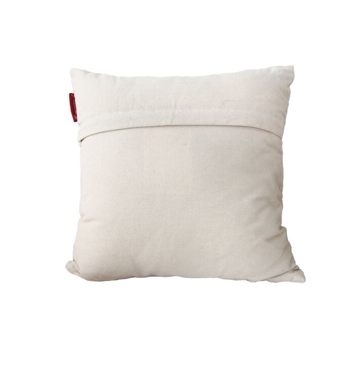 Yellow cotton cushion CS-259 with beautiful embroidery, 45x45cm, ideal for cafe and couch decor by Ramsha Home.
