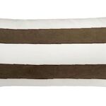 Premium quality decorative cushion CS-138 with filler and tassel for indoor and outdoor settings, white and brown color 30X90cm by Ramsha Home