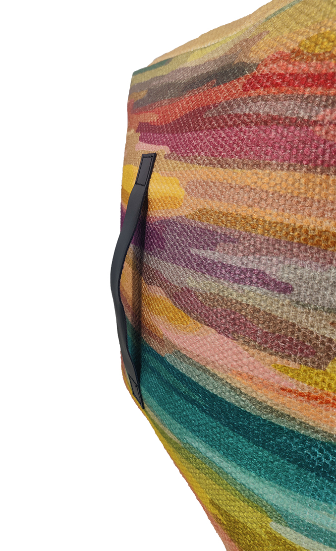 Living Room Multi Color Pouf PF-119: 40x40x40cm Living room multi color pouf PF-119, 40x40x40cm - stylish and comfy seating by Ramsha Home.