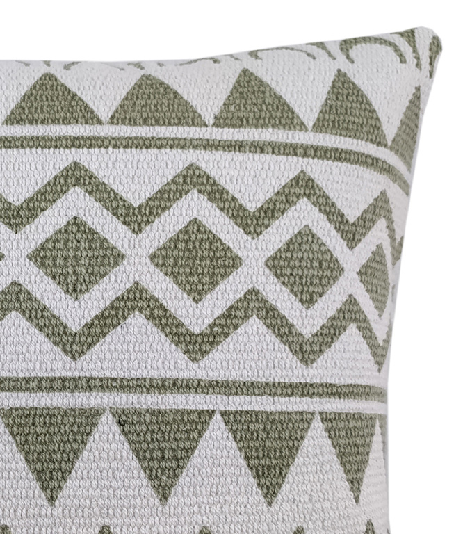 54634 Light Green & White Color Cotton Cushion with Filler for Bedroom, Couch, Car - CS 183 (45x45cm) - الصورة 2