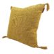 Square Cotton Cushion with Filler and Tassels in Yellow