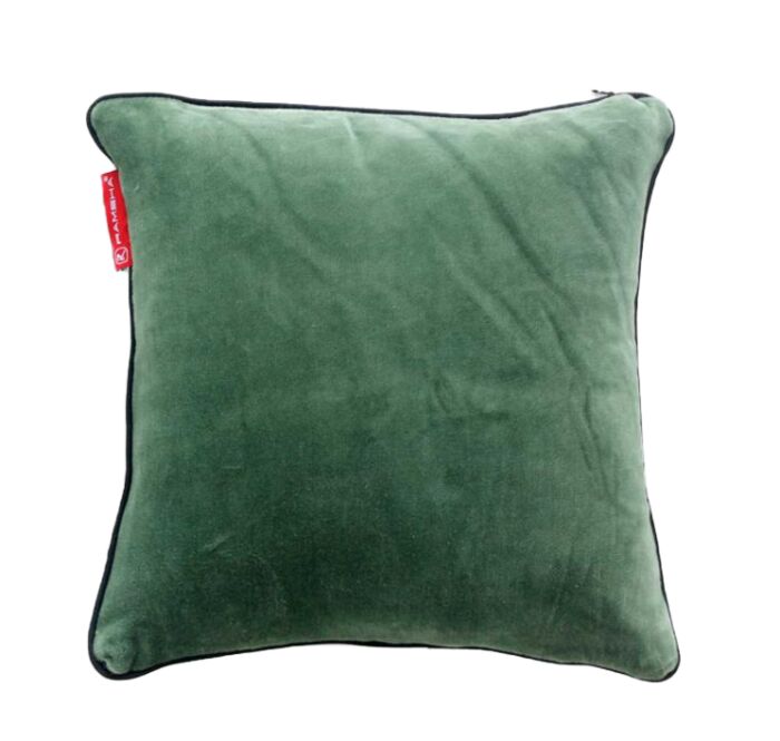 ⁦Green Color Velvet Cushion with Filler for Bedroom, Office, Car - CS 234 (55x55cm)⁩ - الصورة ⁦1⁩