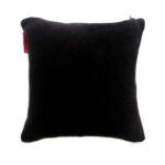 Black Color Velvet Cushion with Filler for Floor, Bench, Sofa - CS 235 (55x55cm)