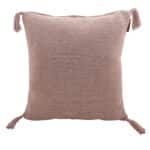 Decorative Pink Cotton Cushion with Tassels for Home