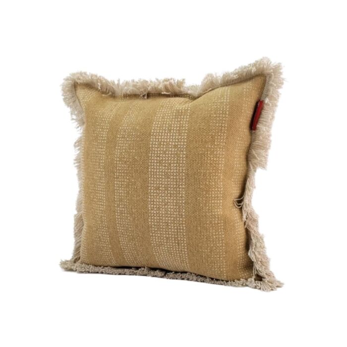 ⁦Beige Color Handmade Decor Cotton Cushion with Filler - CS 141 (45x45cm)⁩ - الصورة ⁦2⁩
