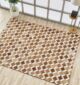 Premium quality hallway leather & wool tan color rug LR 001 - 200x300cm by Ramsha Home