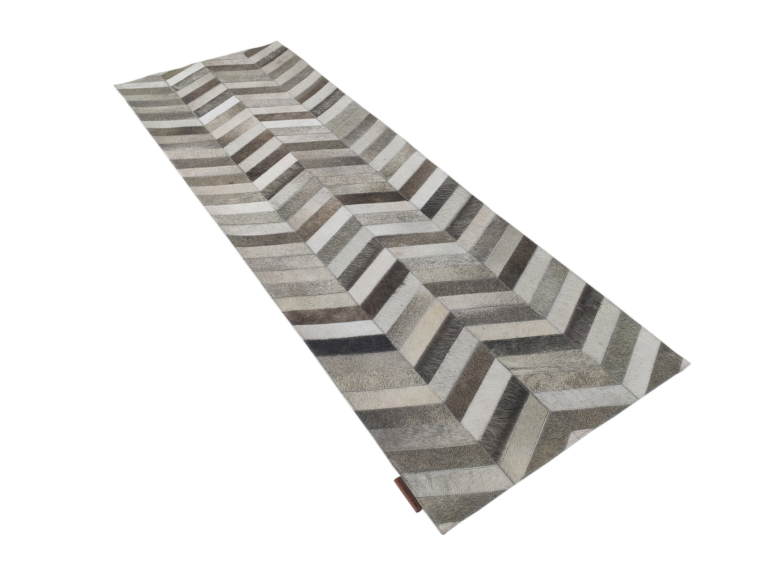 Elegant Grey Leather Rug LR 003 for Dining Room - 60x180cm Dining area grey leather rug LR 003, 60x180cm