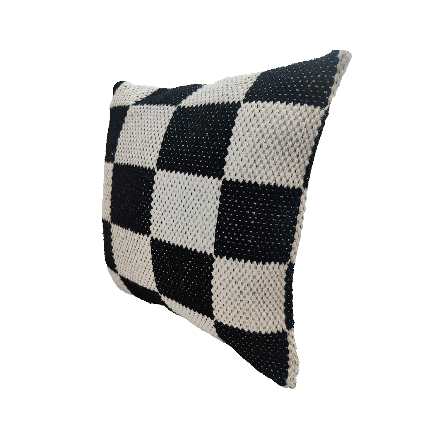 60 Black & White Polyester Cushion with Filler for Balcony, Couch, Floor - CS 255 (60x60cm) - الصورة 2