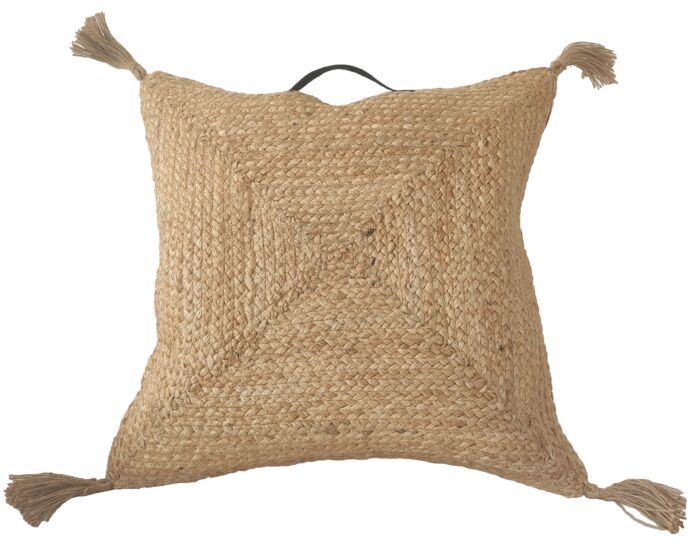 Decorative farmhouse jute cushion CS-195, 60X60cm