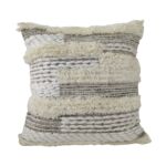 Woven wool and cotton cushion CS-280 in natural color, 60X60cm