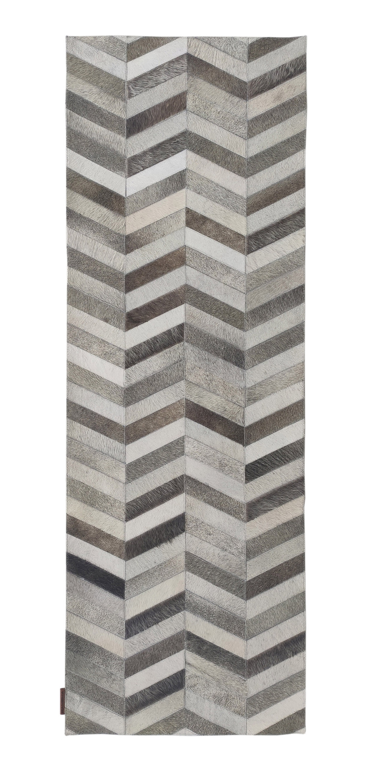 Stylish Grey Leather Rug LR 003 - Perfect Addition to Dining Area, 60x180cm Elegant grey leather rug LR 003 for dining room, 60x180cm