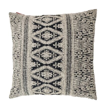 Natural and Black Color Cotton Cushion with Filler for Indoor and Outdoor - CS 204 (60x60cm)