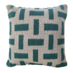 Light Blue and Cream Polyester Cushion with Filler for Hallway, Office - CS 256 (60x60cm)