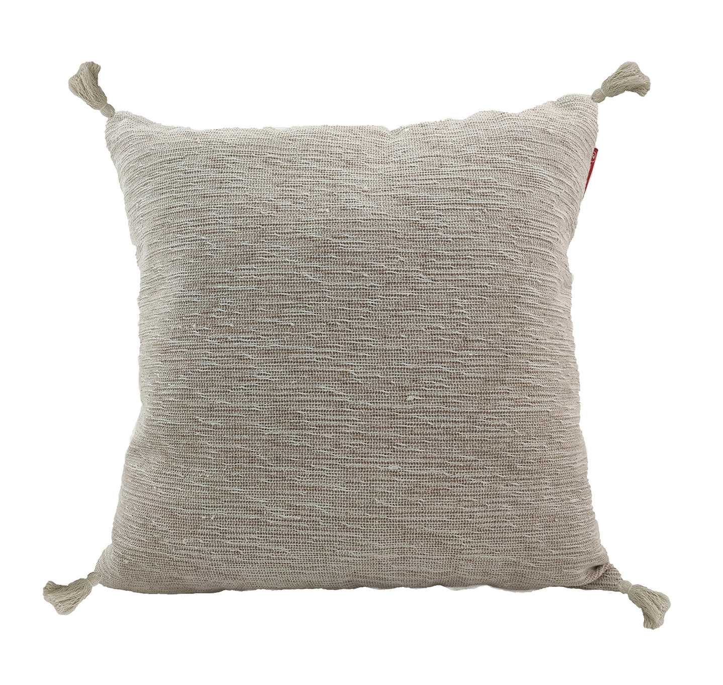 60X60 White & Beige Color Cotton Cushion with Filler for Window Seat, Cafe - CS 214 (60x60cm) - الصورة 1