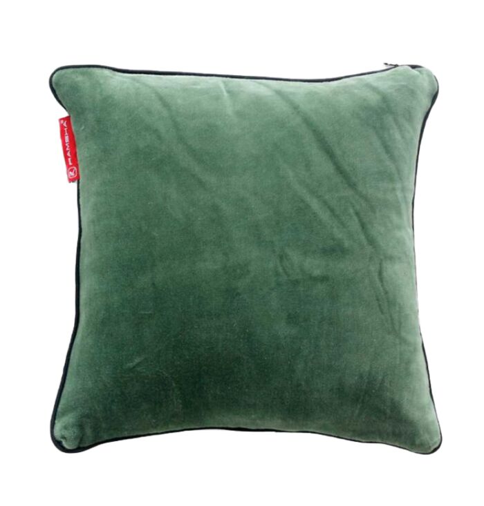 ⁦Green Color Velvet Cushion with Filler for Bedroom, Office, Car - CS 234 (60x60cm)⁩ - الصورة ⁦1⁩