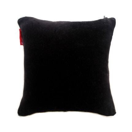 Black Color Velvet Cushion with Filler for Floor, Bench, Sofa - CS 235 (60x60cm)
