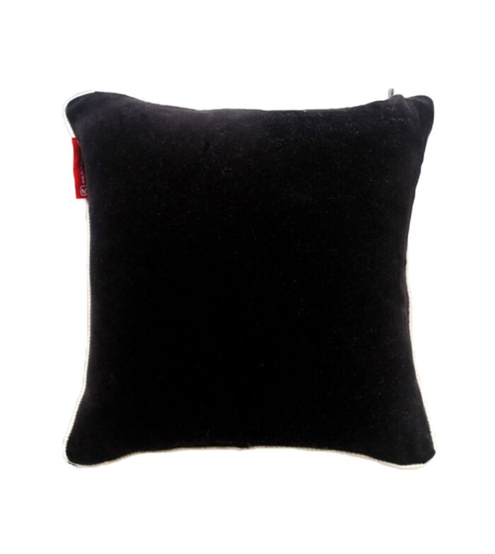 ⁦Black Color Velvet Cushion with Filler for Floor, Bench, Sofa - CS 235 (60x60cm)⁩ - الصورة ⁦1⁩