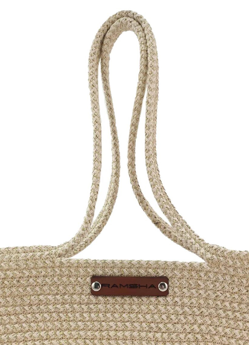 6t56y656 Handmade Jute & Cotton Basket with Handle - BS 012 (40x25x30cm) - الصورة 3