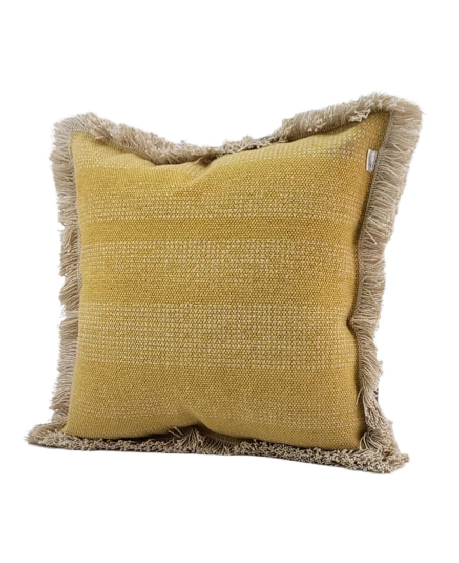 RAMSHA CARPETS UAE(DONT TOUCH) Dark Yellow Color Hallway Decor Cotton Cushion with Filler - CS 141 (45x45cm) - Image 2