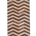 Tan leather rug LR 003 for entryway decor, 80x200cm