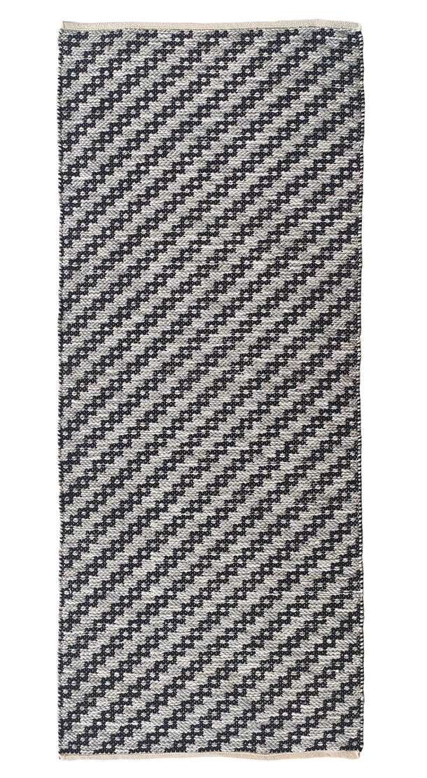 Black & White Polyester Woven Rug WR 031 (80x200cm) - Modern Hallway Decor by Ramsha Home Black & White Color Polyester Woven Rug - WR 031 (80x200cm)