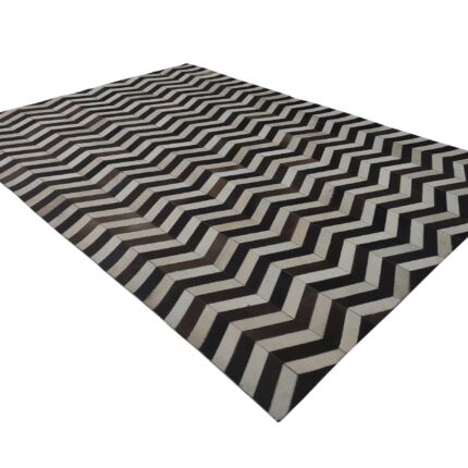 Luxurious coffee leather rug LR 003, 200x300cm